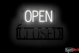 OPEN CLOSED sign, featuring LED lights that look like neon OPEN CLOSED signs