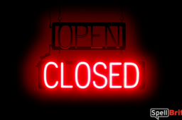 OPEN CLOSED sign, featuring LED lights that look like neon OPEN CLOSED signs