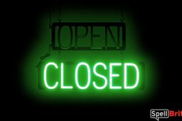 OPEN CLOSED sign, featuring LED lights that look like neon OPEN CLOSED signs