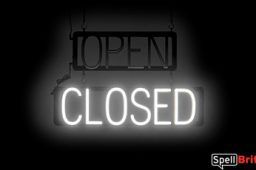 OPEN CLOSED sign, featuring LED lights that look like neon OPEN CLOSED signs