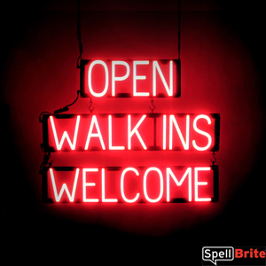 16"x12" i128-g OPEN WALK INS WELCOME Hair Cut Neon Sign 