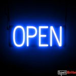 OPEN sign, featuring LED lights that look like neon OPEN signs