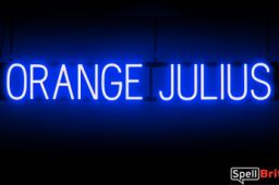 ORANGE JULIUS sign, featuring LED lights that look like neon ORANGE JULIUS signs