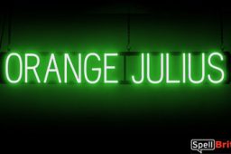 ORANGE JULIUS sign, featuring LED lights that look like neon ORANGE JULIUS signs