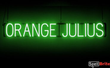 ORANGE JULIUS sign, featuring LED lights that look like neon ORANGE JULIUS signs