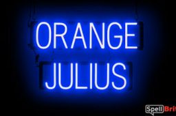 ORANGE JULIUS sign, featuring LED lights that look like neon ORANGE JULIUS signs