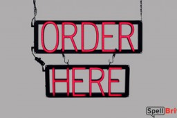 ORDER HERE LED signage that looks like lighted neon signs for your restaurant