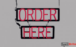 ORDER HERE LED sign that looks like neon signs for your restaurant