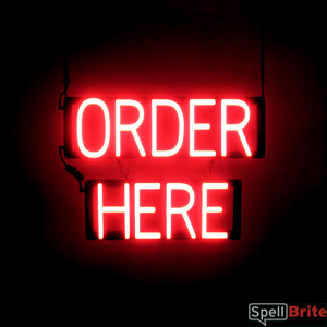 ORDER HERE LED signage that looks like neon lighted signs for your business