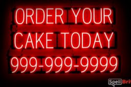 ORDER TODAY sign, featuring LED lights that look like neon ORDER TODAY signs