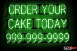 ORDER TODAY sign, featuring LED lights that look like neon ORDER TODAY signs