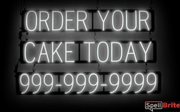 ORDER TODAY sign, featuring LED lights that look like neon ORDER TODAY signs
