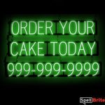 ORDER TODAY sign, featuring LED lights that look like neon ORDER TODAY signs