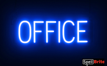 OFFICE sign, featuring LED lights that look like neon OFFICE signs