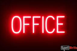 OFFICE sign, featuring LED lights that look like neon OFFICE signs