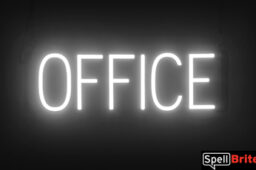 OFFICE sign, featuring LED lights that look like neon OFFICE signs