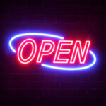 Optiva Premium LED Open Sign for Businesses with Red and Blue LED Lights