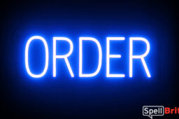 ORDER Sign – SpellBrite’s LED Sign Alternative to Neon ORDER Signs for Restaurants in Blue