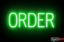 ORDER sign, featuring LED lights that look like neon ORDER signs