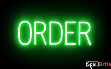 ORDER Sign – SpellBrite’s LED Sign Alternative to Neon ORDER Signs for Restaurants in Green
