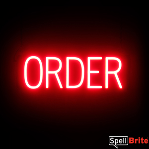 Red LED ORDER Sign, Neon Sign Look with LED Lights