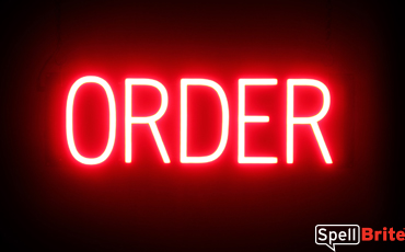 ORDER Sign – SpellBrite’s LED Sign Alternative to Neon ORDER Signs for Restaurants in Red