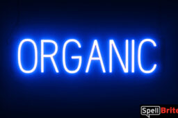 ORGANIC Sign – SpellBrite’s LED Sign Alternative to Neon ORGANIC Signs for Restaurants in Blue