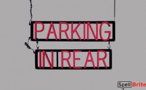 PARKING IN REAR LED signs that uses changeable letters to make business signs for your store