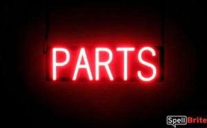 PARTS LED signage that looks like lighted neon signage for your automotive shop