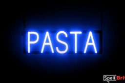 PASTA sign, featuring LED lights that look like neon PASTA signs