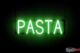 PASTA sign, featuring LED lights that look like neon PASTA signs