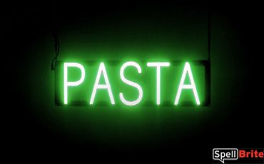 PASTA sign, featuring LED lights that look like neon PASTA signs