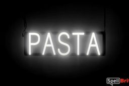 PASTA sign, featuring LED lights that look like neon PASTA signs