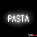 PASTA sign, featuring LED lights that look like neon PASTA signs