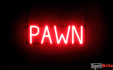 PAWN glowing LED signs that look like a neon sign for your company