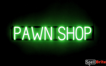 PAWN SHOP sign, featuring LED lights that look like neon PAWN SHOP signs