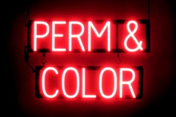 PERM & COLOR LED lighted signage that uses changeable letters to make window signs