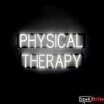 PHYSICAL THERAPY sign, featuring LED lights that look like neon PHYSICAL THERAPY signs