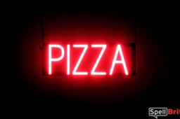 PIZZA sign, featuring LED lights that look like neon PIZZA signs