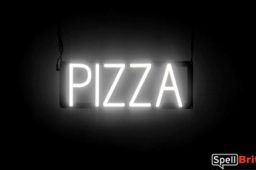 PIZZA sign, featuring LED lights that look like neon PIZZA signs