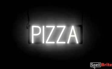 PIZZA sign, featuring LED lights that look like neon PIZZA signs