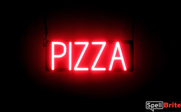 PIZZA sign, featuring LED lights that look like neon PIZZA signs