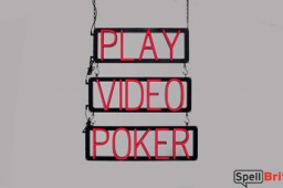 PLAY VIDEO POKER LED sign that uses changeable letters to make personalized signs for your business