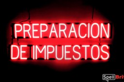 PREPARACION DE IMPUESTOS LED lighted sign that uses changeable letters to make custom signs
