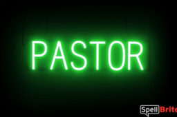 Pastor sign, featuring LED lights that look like neon Pastor signs