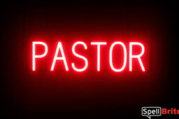 Pastor sign, featuring LED lights that look like neon Pastor signs