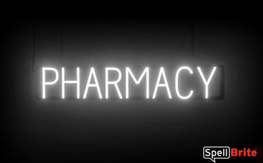 Pharmacy sign, featuring LED lights that look like neon Pharmacy signs