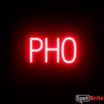 PHO sign, featuring LED lights that look like neon PHO signs