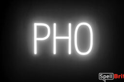 PHO Sign – SpellBrite’s LED Sign Alternative to Neon PHO Signs for Restaurants in White