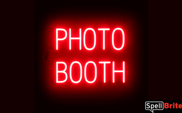 PHOTO BOOTH Sign – SpellBrite’s LED Sign Alternative to Neon PHOTO BOOTH Signs for Businesses in Red